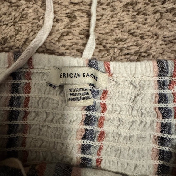 Vintage American Eagle Striped Button-Front Mini Dress - Picture 2 of 2